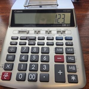 Canon P23-DHV Printing Calculator 12 Digits 2 colors Clock & Calendar, Calculado